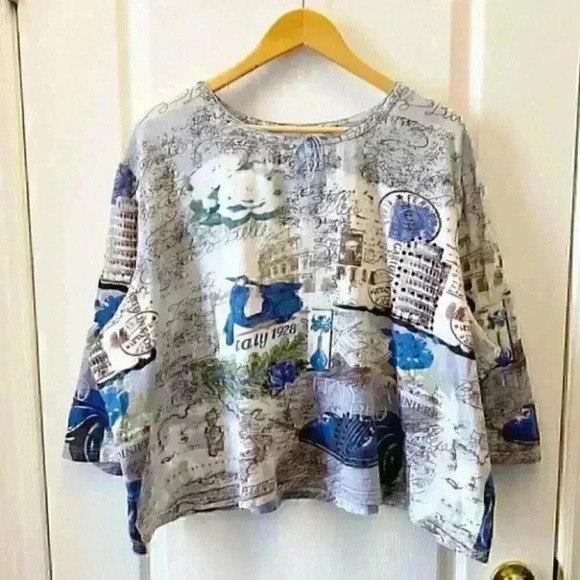 Tradition Top Sequin Lavender Cream Italy  Postcard Print Size 3X - Picture 3 of 16